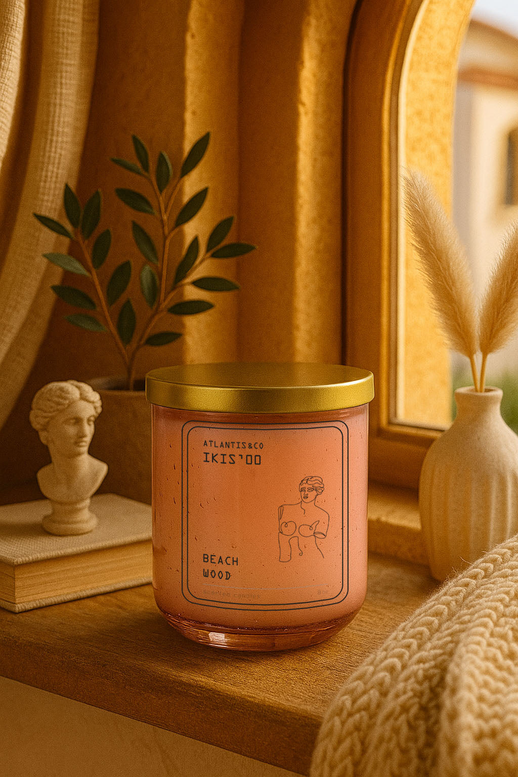 PINK BUBBLE BEACH WOOD CANDLE